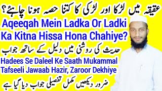 Aqeeqah me ladka aur larki ka kitna hissa hona chahiye  عقیقہ میں لڑکا اور لڑکی کا کتنا حصہ  MARB [upl. by Airdnax178]