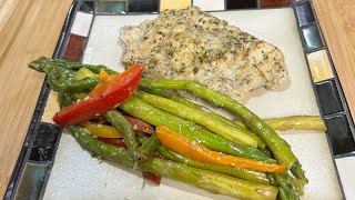 Montreal Chicken amp Garlic Butter Asparagus amp Peppers [upl. by Ecertak]