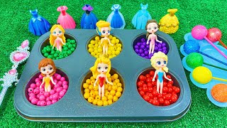 Satisfying Video I How to make Princess Lolipops in to Pool AND Rainbow Painted Cutting ASMR [upl. by Egrog]