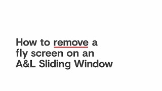 How to remove a fly screen on an AampL Sliding Window [upl. by Zanlog]