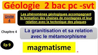 géologie 2 bac pc svt ep 9  magmatisme  granitisation تحول الماكما الى كرانيت [upl. by Leamiba]