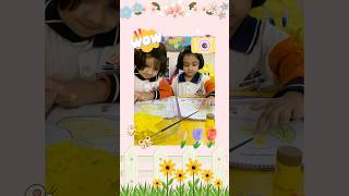 Exploring the yellow colour with thumb printing schoolofenablers duafatima schoollife yellow [upl. by Aluk]