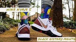 NIKE KYRIE 5 BLACK HISTORY MONTH REVIEW amp LIT ON FEET [upl. by Lindholm]