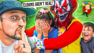 HALLOWEEN Killer Clowns in the Backyard Prank FV Family Scary Movie [upl. by Euqnom]