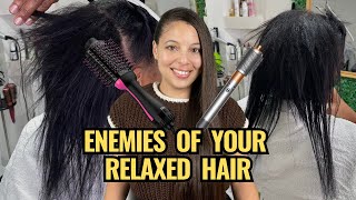 BlowDryer Brush Tips to Avoid Damaging Your Relaxed Hair [upl. by Bradan736]