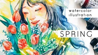 SPRING Watercolor Illustration [upl. by Anola]