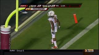 2009 Texas vs Texas AampM  Colt McCoys 47yard TD pass to James Kirkendoll [upl. by Ettesoj]