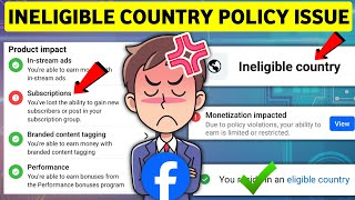 Ineligible country issue facebook  Ineligible country facebook page  How to fix ineligible country [upl. by Fabrianna]