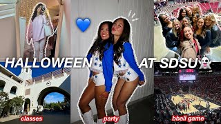 HALLOWEEN  SDSU VLOG classes bball game amp party [upl. by Esened]