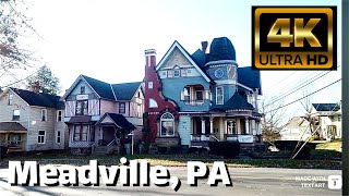 【4K】Meadville PA  Day Walk  November 2023 [upl. by Nobel307]