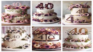 40 years Scabiosa flowers cake with different style [upl. by Issie]