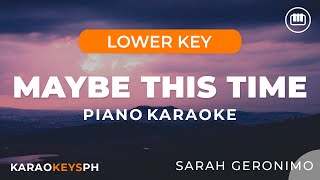 Maybe This Time  Sarah Geronimo Lower Key  Piano Karaoke [upl. by Swanson280]