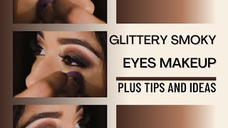 How To Use Lipstick as Eyeshadow Pink Glitter Smokey Eyes Makeup Tutorial makeupstudiobyAyesha [upl. by Landau]