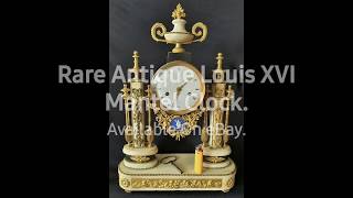 Antique Rare Louis XVI Ormolu Clock Gilt Bronze Marble Wedgwood [upl. by Yasdnyl]