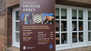 Melrose Abbey where Robert the Bruce Heart was Buried Scottish Borders Scotland UK United Kingdom [upl. by Aneeroc]