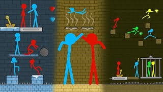 Stickman Animation Watergirl and Fireboy BEST MOMENTS COMPILATIONS [upl. by Ylrebme494]