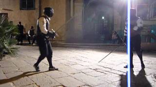 Swordfighting demonstrations  Presidents Palace in Valletta  Malta  Notte Bianca [upl. by Anilah]