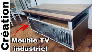 Fabriquer un meuble TV industriel bois et métal  Partie 1  Brico seb [upl. by Champ]