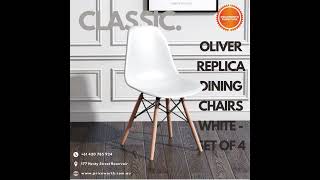 THE CLASSIC OLIVER SET OF 4 DINING CHAIRS IN WHITE OR GREY COLOUR [upl. by Gretta]