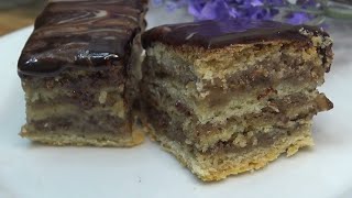 Zserbó at Home How to Make Gerbeaud Cake Walnut chocolate Cake  This Recipe is Easy and Delicious [upl. by Firmin]