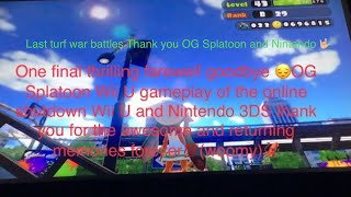 last final thrilling fun for online shutdown turf war battles RIP😔🤟🏼🦑OG Splatoon Wii Ugaming [upl. by Caputto225]