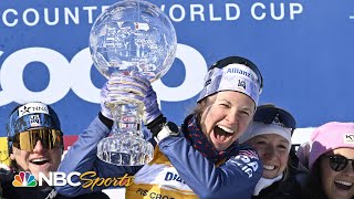 Jessie Diggins clinches CRYSTAL GLOBE with thrilling win in final race of season  NBC Sports [upl. by Soll]