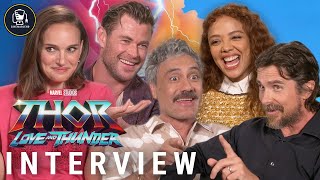 Thor Love And Thunder Interviews  Chris Hemsworth Taika Waititi Tessa Thompson And More [upl. by Bonnibelle]