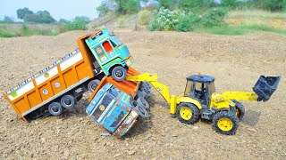 Tata 4825 Bs6 Tipper Tata Prima Dumper Accident Highway Pulling Out Jcb Backhoe  Tata Hyva  CS Toy [upl. by Eendys3]