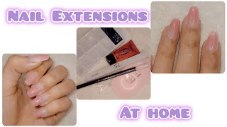 Step by step  How to do nail extensions at home  Rs420 polygel nail extensions kit from flipkart [upl. by Naxor801]