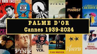 Palme dOr Winners  Cannes Film Festival  Film History  1939 to 2024  Easy to Read List [upl. by Zetrok111]