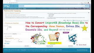 Convert Uniprot Protein ID List to Respective Gene Names Entrez IDs Ensembl IDs and beyond [upl. by Fontana]