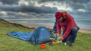 Solo coastal CAMPING with my lightweight backpacking gear [upl. by Notnek]