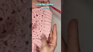 How I crochet a winter poncho crochet crochetgirls crochetponcho crochetgifts crochetwinter [upl. by Oivat849]