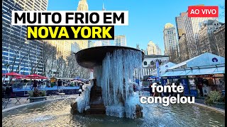 🔴 Nova York ao vivo Inverno congelante em Nova York [upl. by Ennairrac]