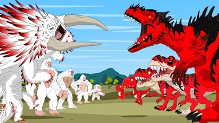 KONG WHITE DRAGON vs RED DINOSAURS TREX ZILLA  Who Is The Next King Of Monster  Godzilla Cartoon [upl. by Inaniel332]