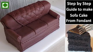 Chocolate Sofa Cake StepbyStep Aparnas Recipes  Chocolate Truffle Cake  Fondant Cake Tutorial [upl. by Scholem284]