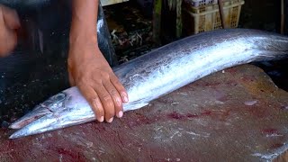 EXPERT WAHOO FISH CUTTING SKILLS FOT RESTAURANT VIDEO 2024 FISH MARKET ACEHNESE 🔪🔥 [upl. by Lehcyar389]