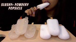 POWDERY  SLUSHY ICE POPSICLES CRUNCHY ICE EATING ASMR ICE EATING [upl. by Tenom]