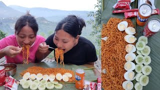 Mukbang for the first time 😅  Cooking and eating🤗 [upl. by Calan]