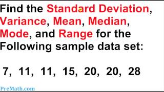 How to Find the Standard Deviation Variance Mean Mode and Range for any Data Set [upl. by Nylaras]