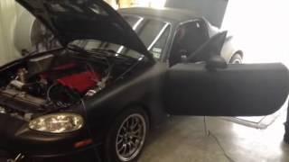 Turbo LS1 Miata Dyno pull COMP OIL LESS TURBO [upl. by Nilac513]