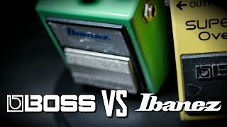 Ibanez Tubescreamer VS Boss Super Overdrive  BATTLE OF THE OVERDRIVES [upl. by Lledniw]