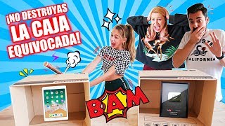 ¡NO DESTRUYAS LA CAJA INCORRECTA en FAMILIA 😱📦¡ROMPE su IPAD RETO EXTREMO  Familia Carameluchi [upl. by Phyllida]