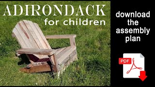 Fauteuil Adirondack en bois de palettes pour enfants  avec plans gratuits  meuble en palette [upl. by Rafiq]