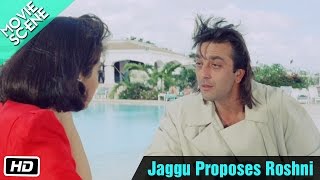 Jaggu Proposes Roshni  Movie Scene  Gumrah  Sanjay Dutt Sridevi [upl. by Ellenahs139]