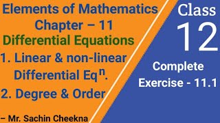 Order amp degree of differential equations  Difference between Linear amp nonlinear differential eqns [upl. by Lewak483]