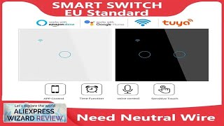 WiFi Smart Switch EU Light Wall Touch Switch 220V Need Neutral Wire Review [upl. by Asiole]