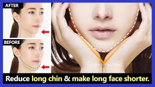 Only 3 Mins How to reduce long chin and make long face shorter naturally with Face Exercises [upl. by Enneira]