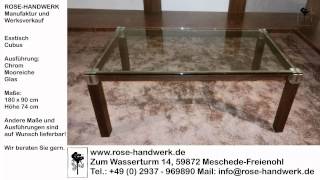 Esstisch Cubus Metall Chrom Holz Mooreiche Glas [upl. by Einnaf]