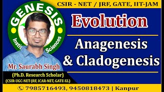 Anagenesis amp Cladogenesis  Evolution by Saurabh Singh CSIR DBT ICMR JNU GATE [upl. by Suollecram251]